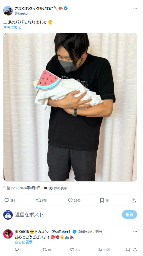 きまぐれクックさん第二子誕生